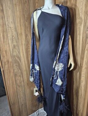 Johanna ORTIZ Navy Floral Shawl